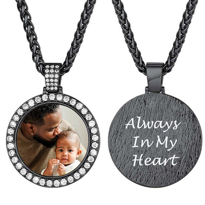 Collier photo gravé personnalisé Collier pendentif photo CZ
