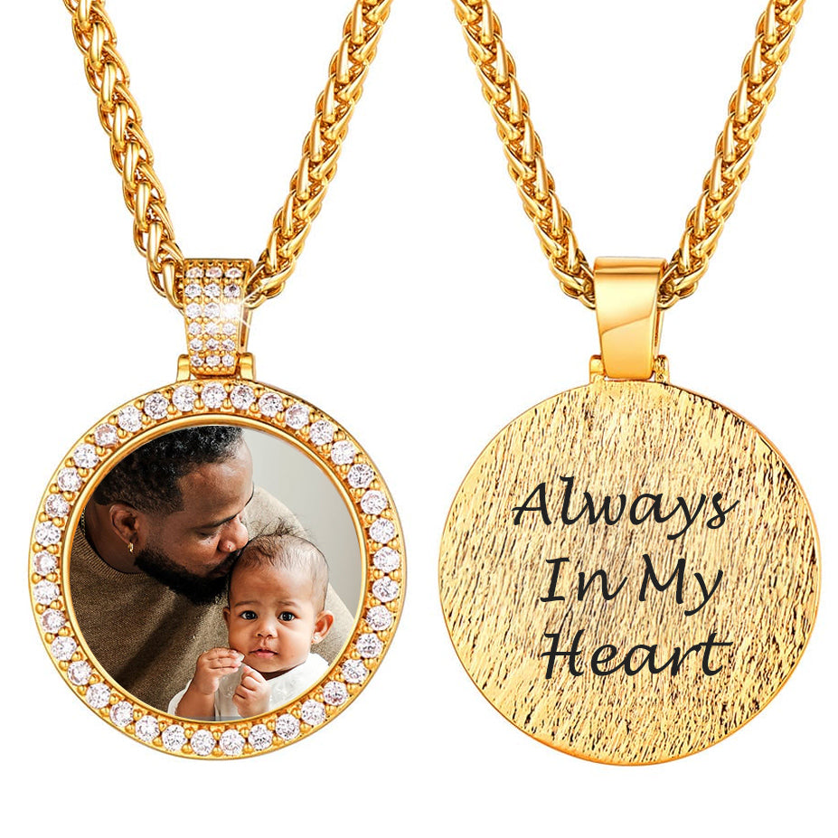Collier photo gravé personnalisé Collier pendentif photo CZ