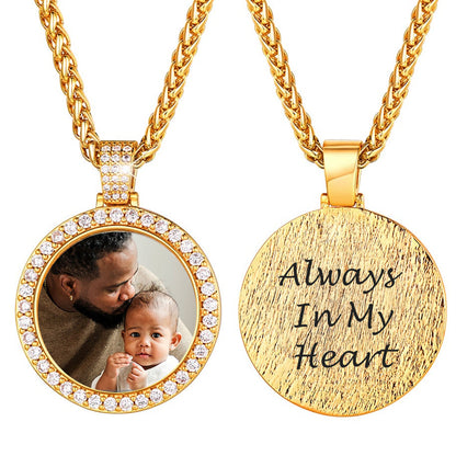 Collier photo gravé personnalisé Collier pendentif photo CZ