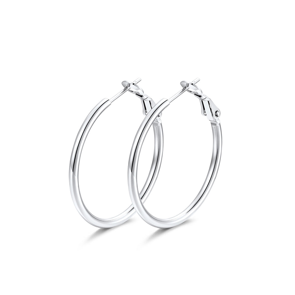 30mm Classic Statement Hoop Earrings for Women on a white background
