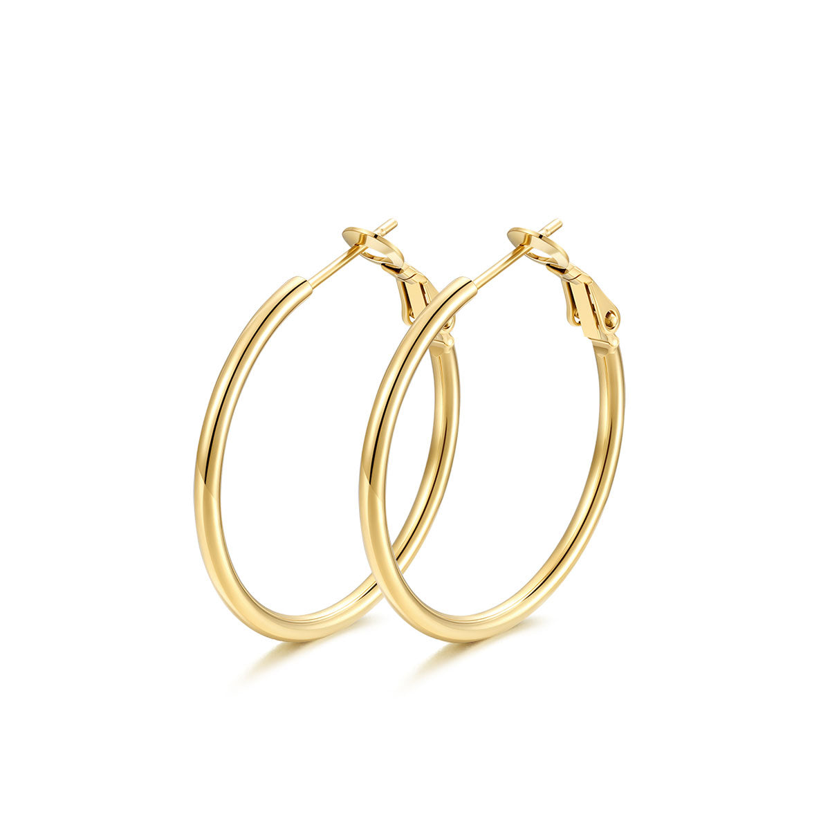 30mm Gold Classic Statement Hoop Earrings for Women