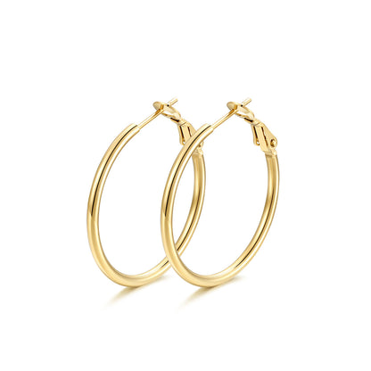 30mm Gold Classic Statement Hoop Earrings for Women