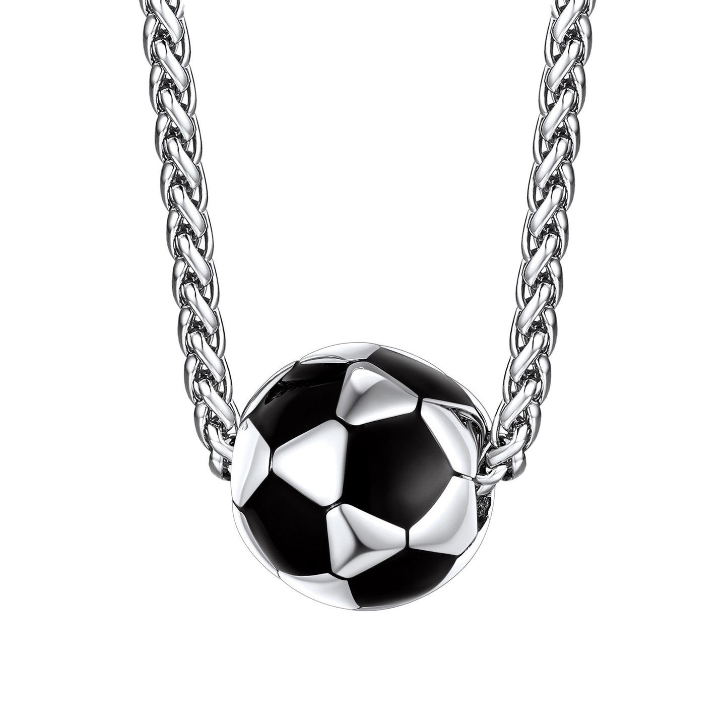 316L Stainless Steel 3D Soccer Necklaces Sport Necklaces