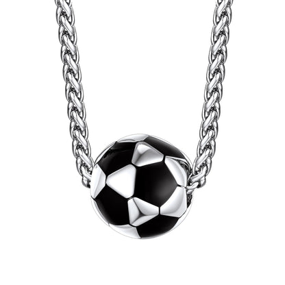 316L Stainless Steel 3D Soccer Necklaces Sport Necklaces