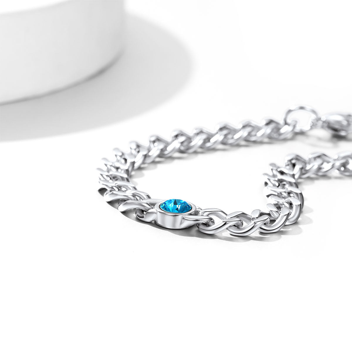 316L Stainless Steel Birthstone Cuban Link Bracelet