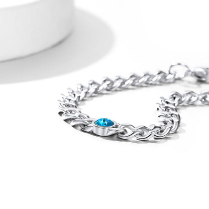 316L Stainless Steel Birthstone Cuban Link Bracelet