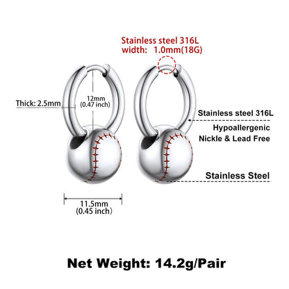 3D Baseball Dangle Earrings Sport Earrings Dimension, Durable