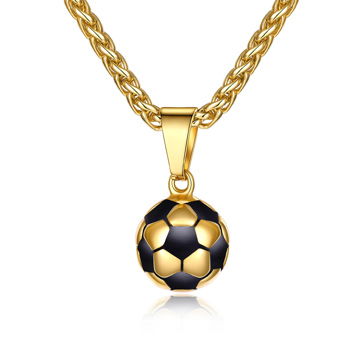 3D Soccer Necklaces Gold Plated