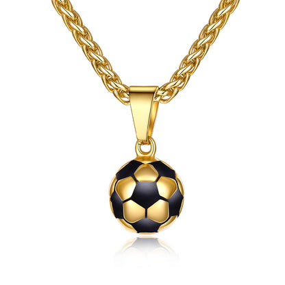 3D Soccer Necklaces Gold Plated
