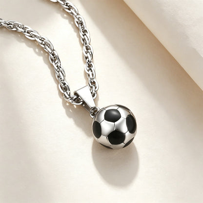 3D Soccer Necklaces in Stainless Steel