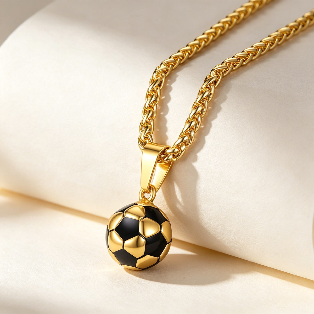 3D Soccer Necklaces in gold