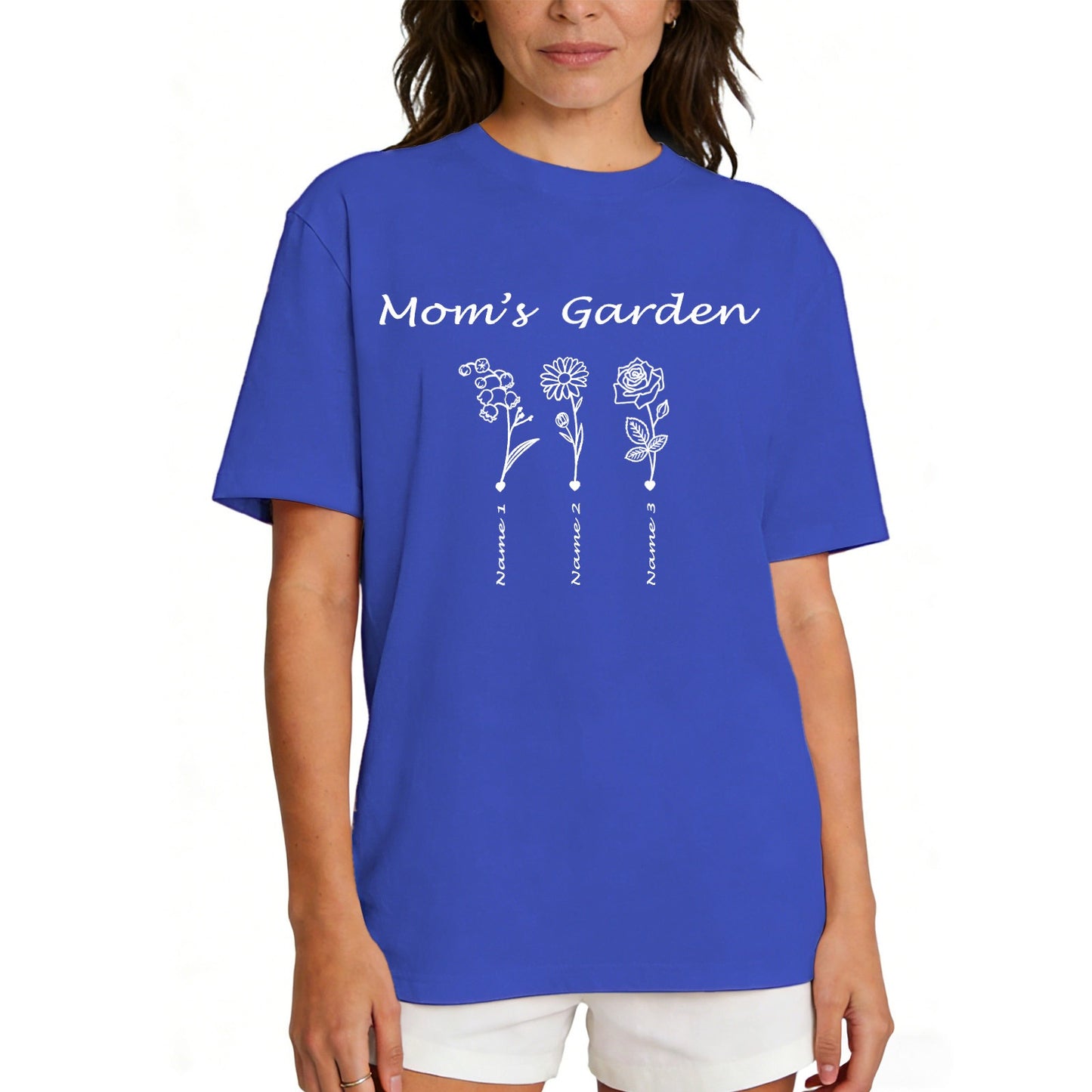 Custom Name Garden Flower T Shirt for Mom 1-5 Names