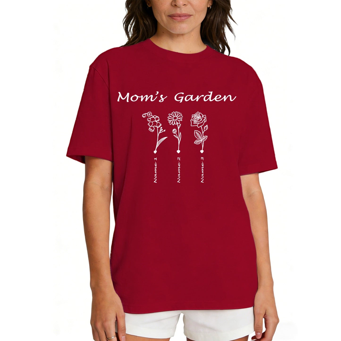 Custom Name Garden Flower T Shirt for Mom 1-5 Names