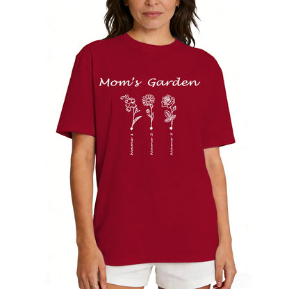 Custom Name Garden Flower T Shirt for Mom 1-5 Names