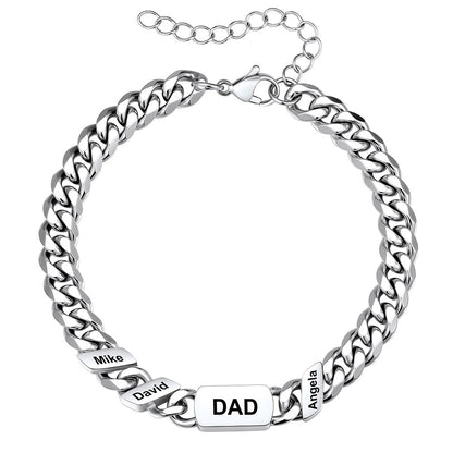 3 Names Cuban Chain Bracelet