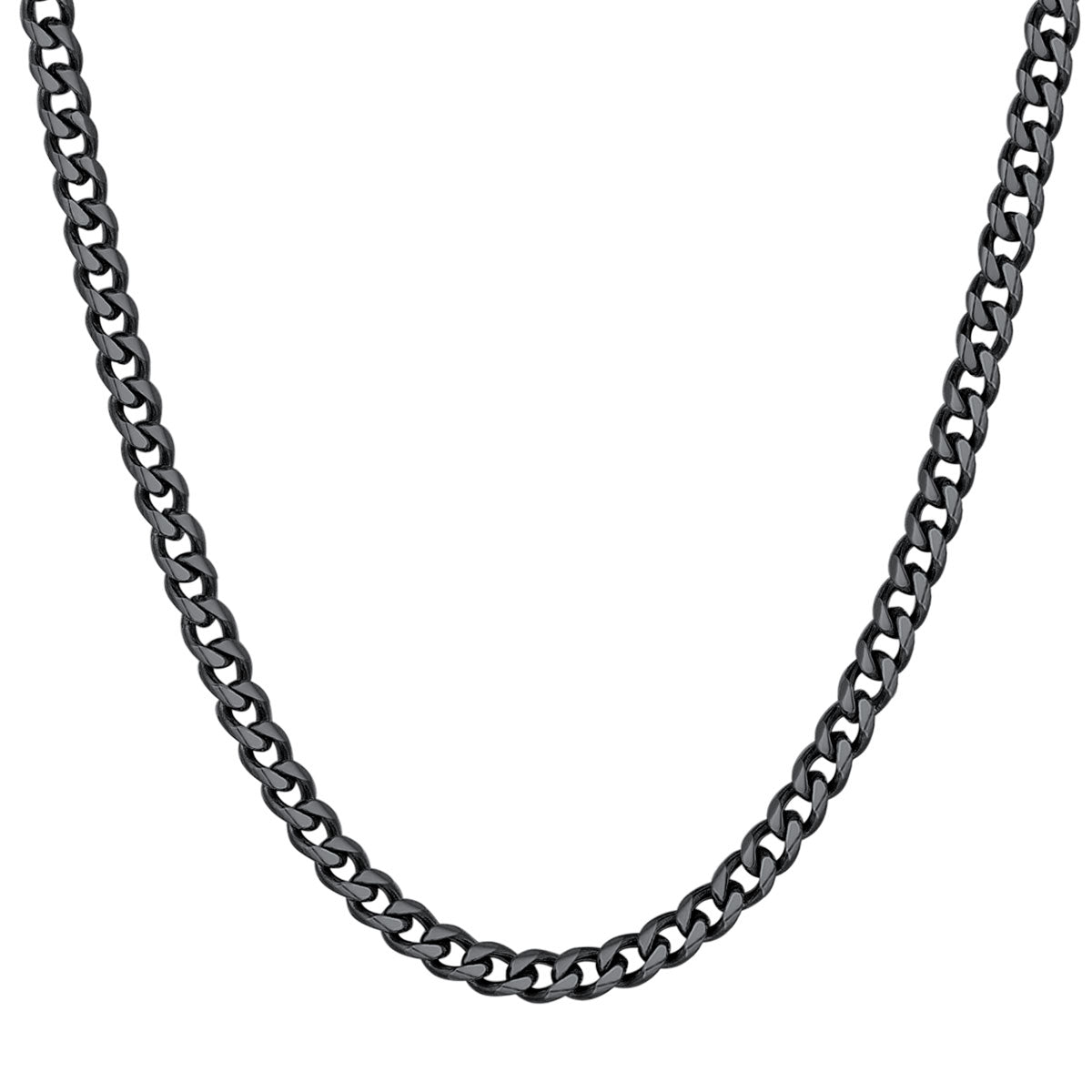 3mm Cuban Chain Necklace Black Plated