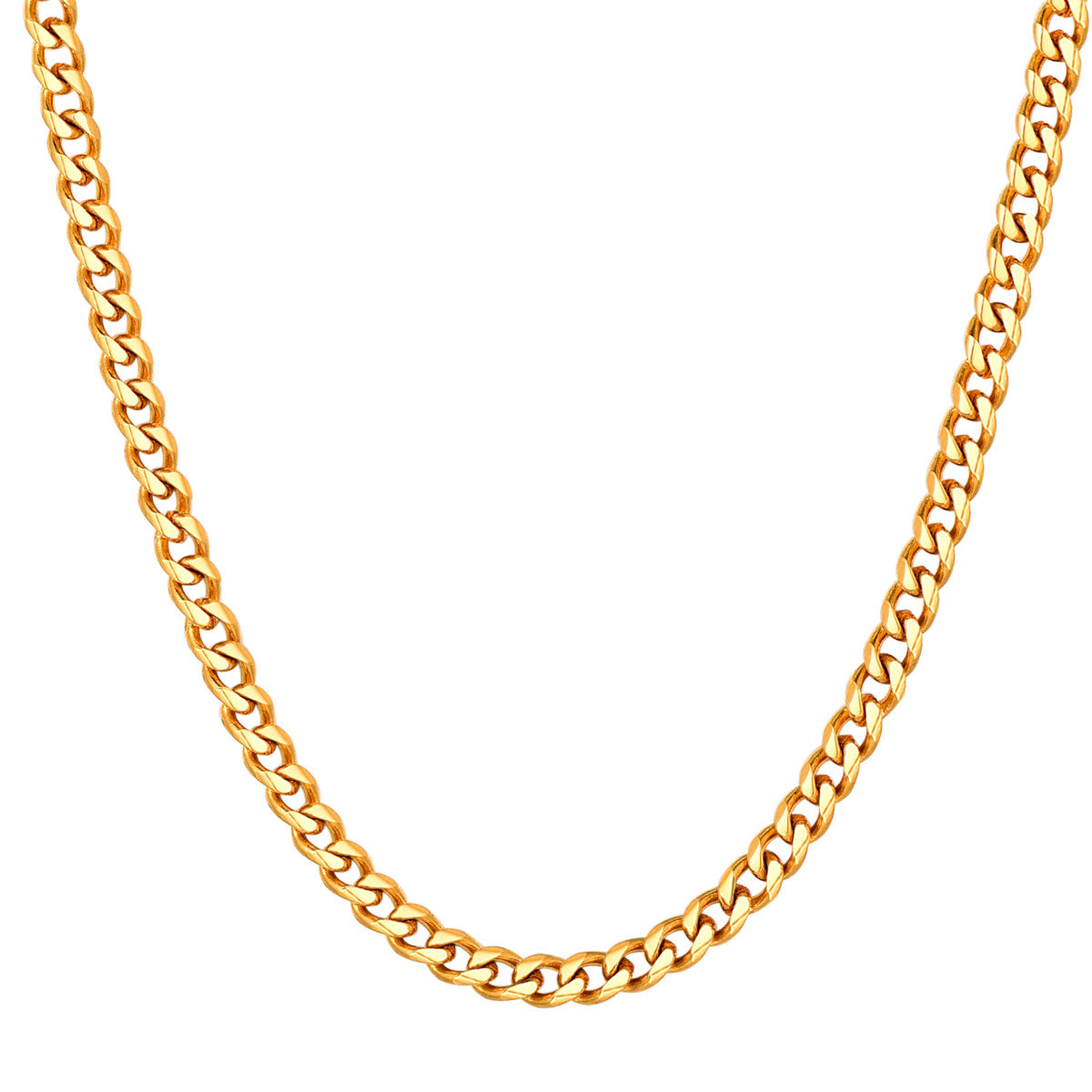3mm Cuban Chain Necklace Gold Plated