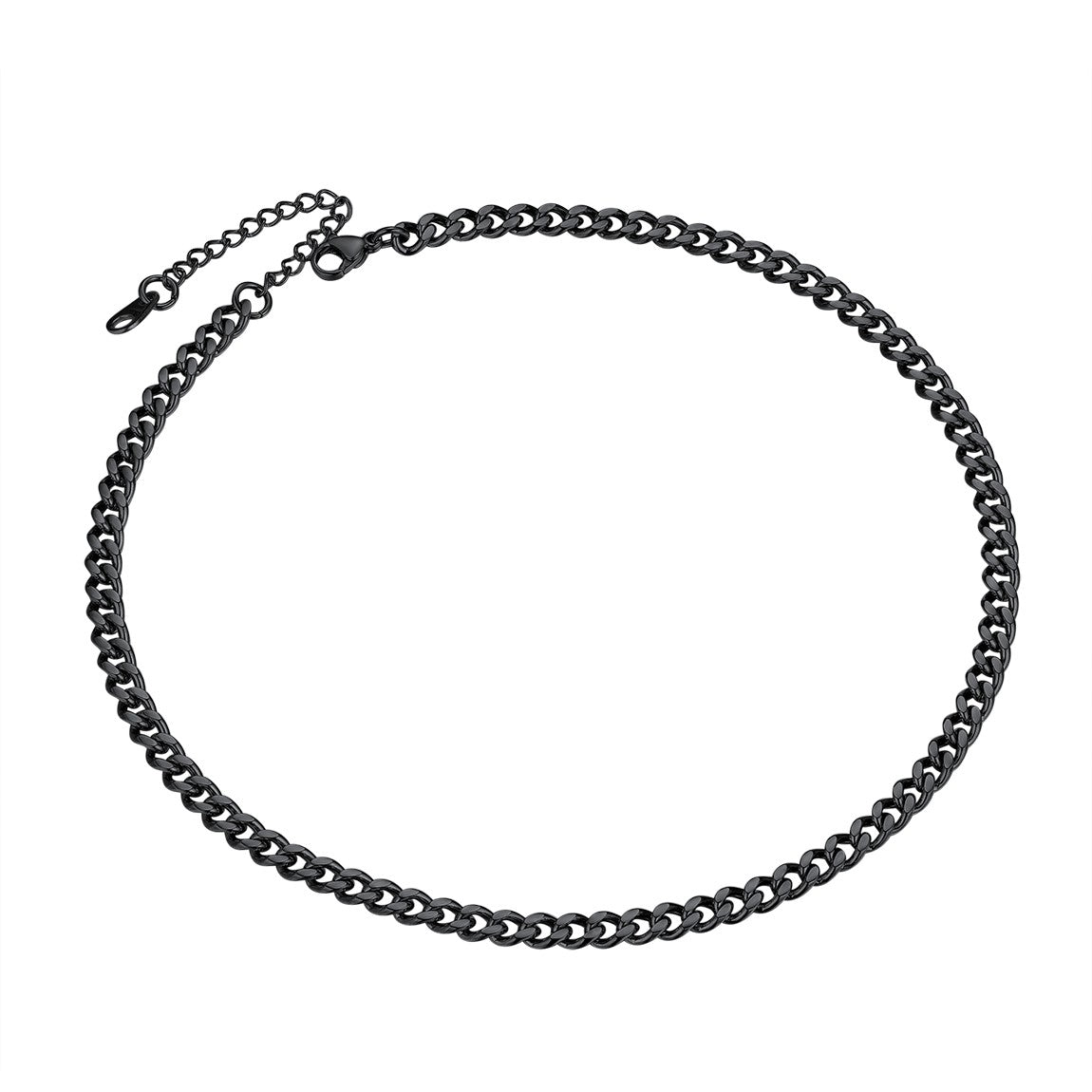 4.8mm Miami Cuban Link Chain Necklace Black Plated