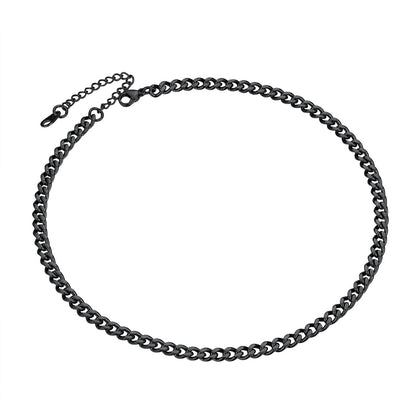 4.8mm Miami Cuban Link Chain Necklace Black Plated