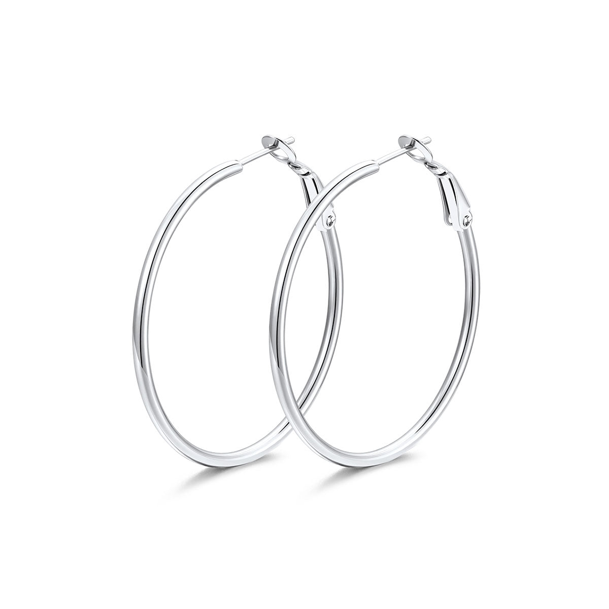 40mm Classic Statement Hoop Earrings for Women on a white background
