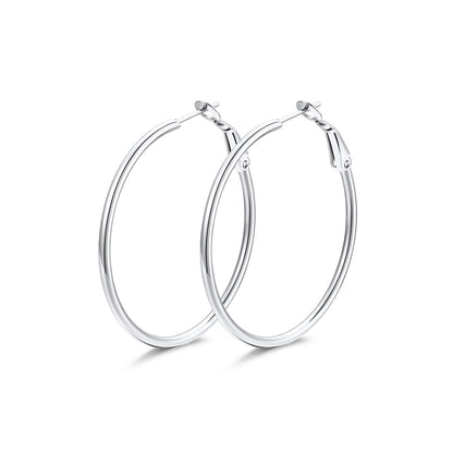 40mm Classic Statement Hoop Earrings for Women on a white background