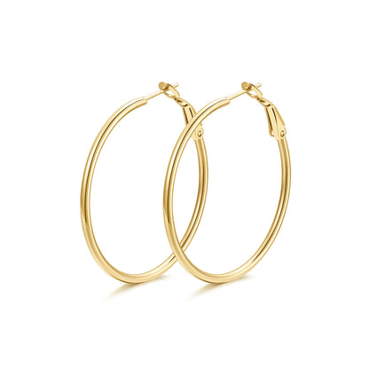40mm Gold Classic Statement Hoop Earrings for Women