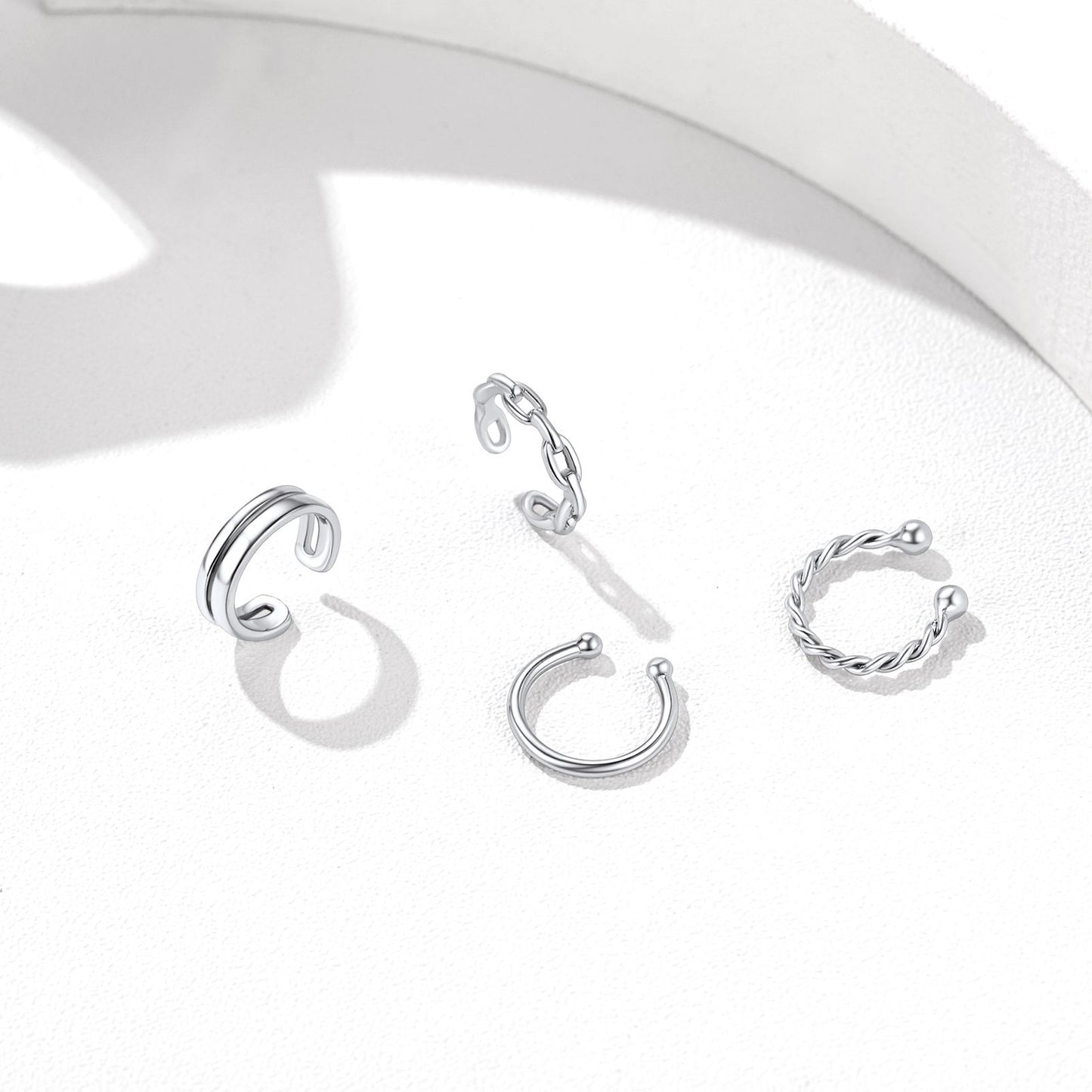 4Pcs Ear Cuffs Earrings Set Non Piercing