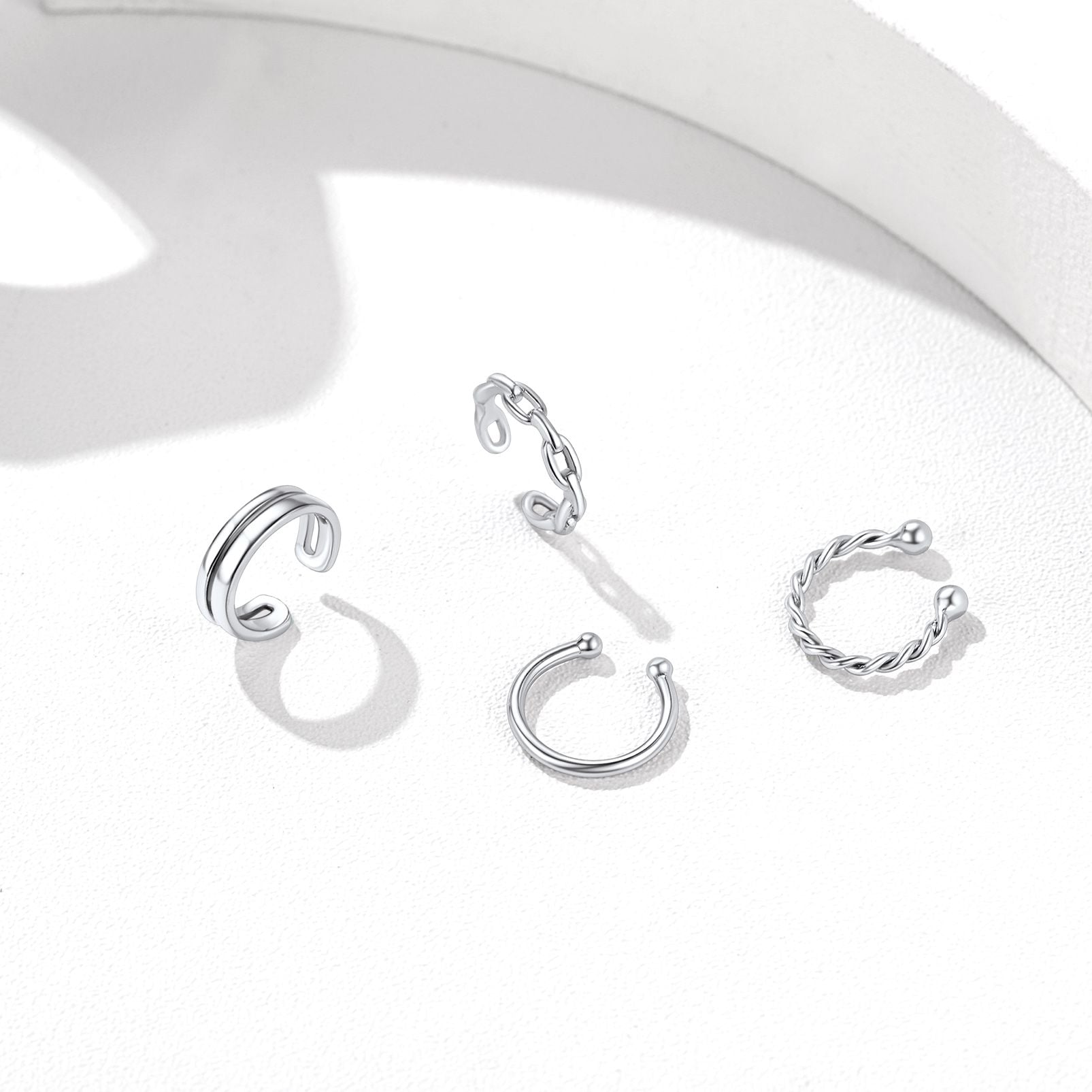 4Pcs Ear Cuffs Earrings Set Non Piercing