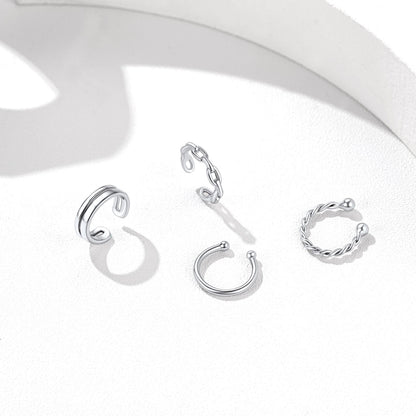 4Pcs Ear Cuffs Earrings Set Non Piercing