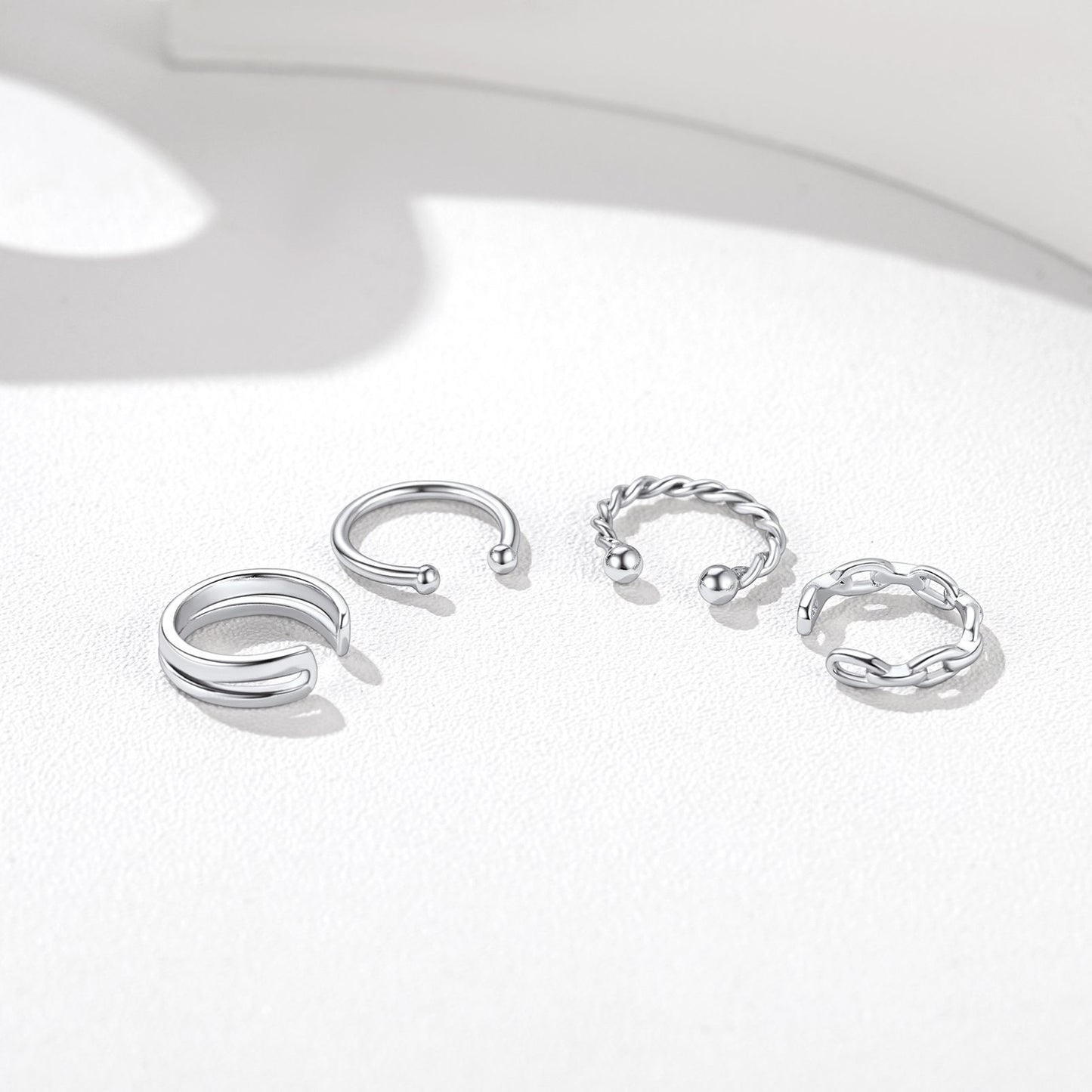 4Pcs Ear Cuffs Earrings Set Non Piercing for Women