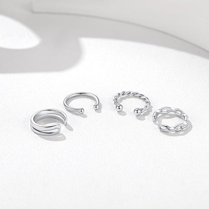 4Pcs Ear Cuffs Earrings Set Non Piercing for Women