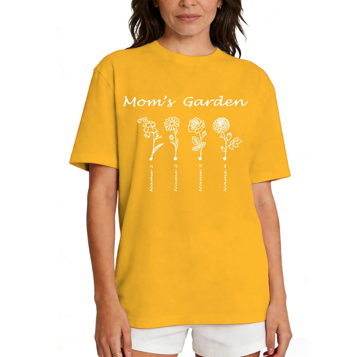 Custom Name Garden Flower T Shirt for Mom 1-5 Names
