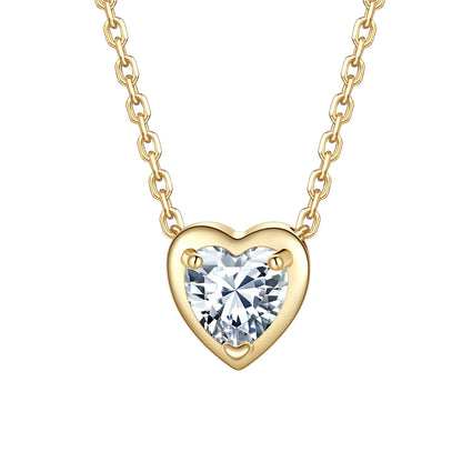 Heart April Birthstone Necklace on a white background