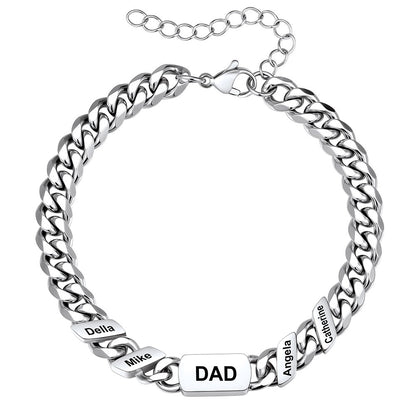 4 Names Cuban Chain Bracelet