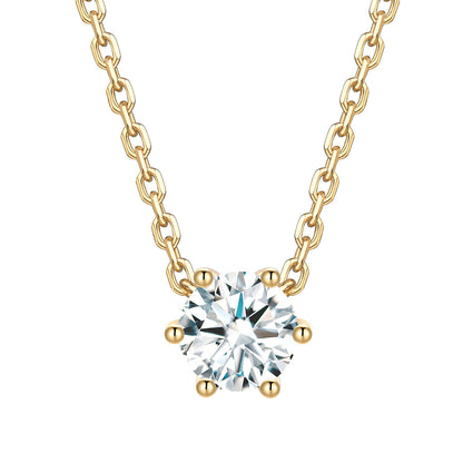 Round Cut April Birthstone Necklace on a white background