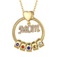 5 Birthstone Necklace Gold