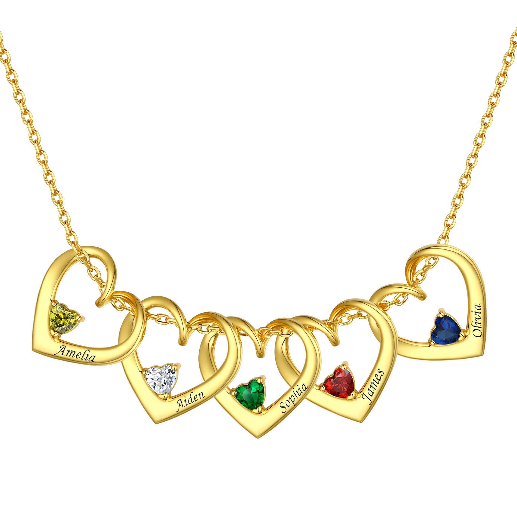 5 Heart Pendant Necklace