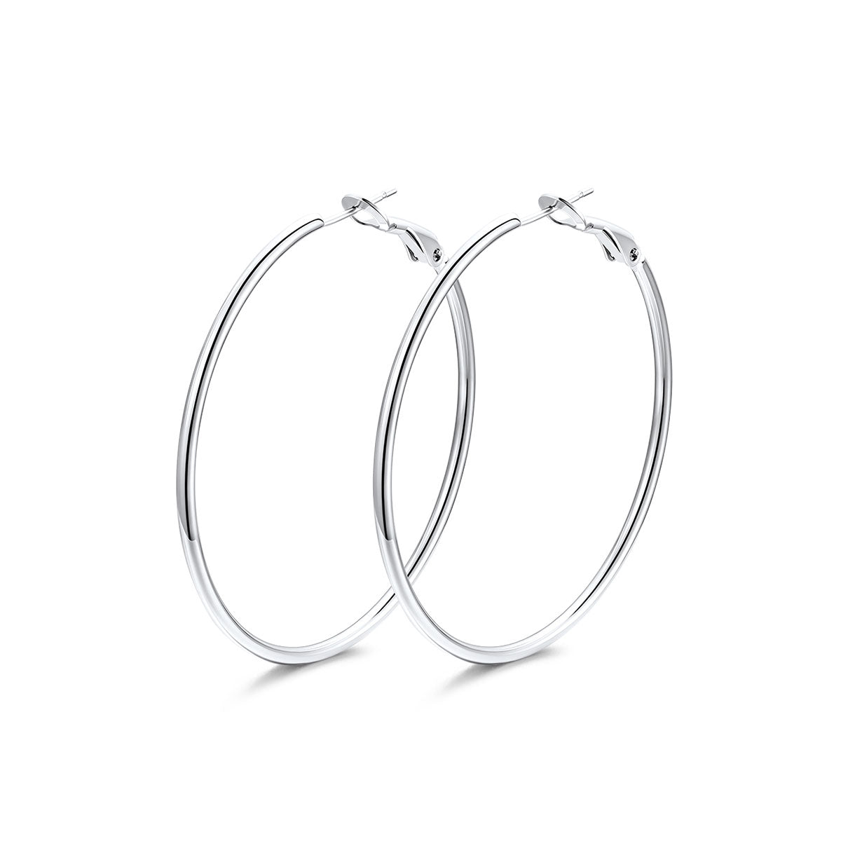 50mm Classic Statement Hoop Earrings for Women on a white background