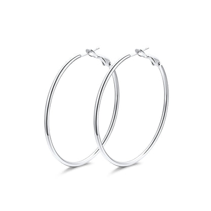 50mm Classic Statement Hoop Earrings for Women on a white background