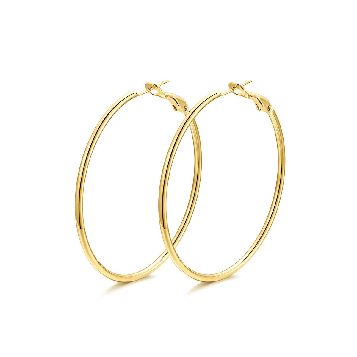 50mm Gold Classic Statement Hoop Earrings for Women