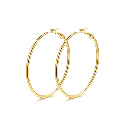 50mm Gold Classic Statement Hoop Earrings for Women