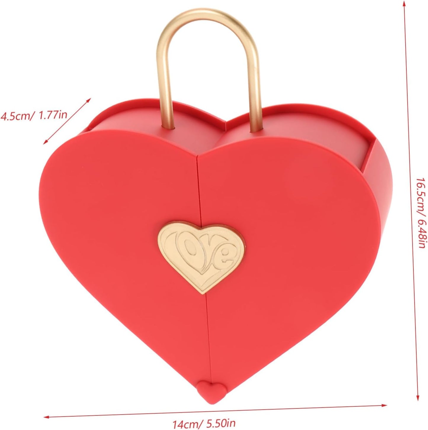 Concentric Lock Love Heart Red Jewelry Box