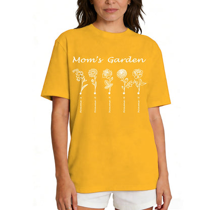 Custom Name Garden Flower T Shirt for Mom 1-5 Names