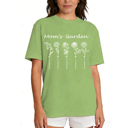 Custom Name Garden Flower T Shirt for Mom 1-5 Names