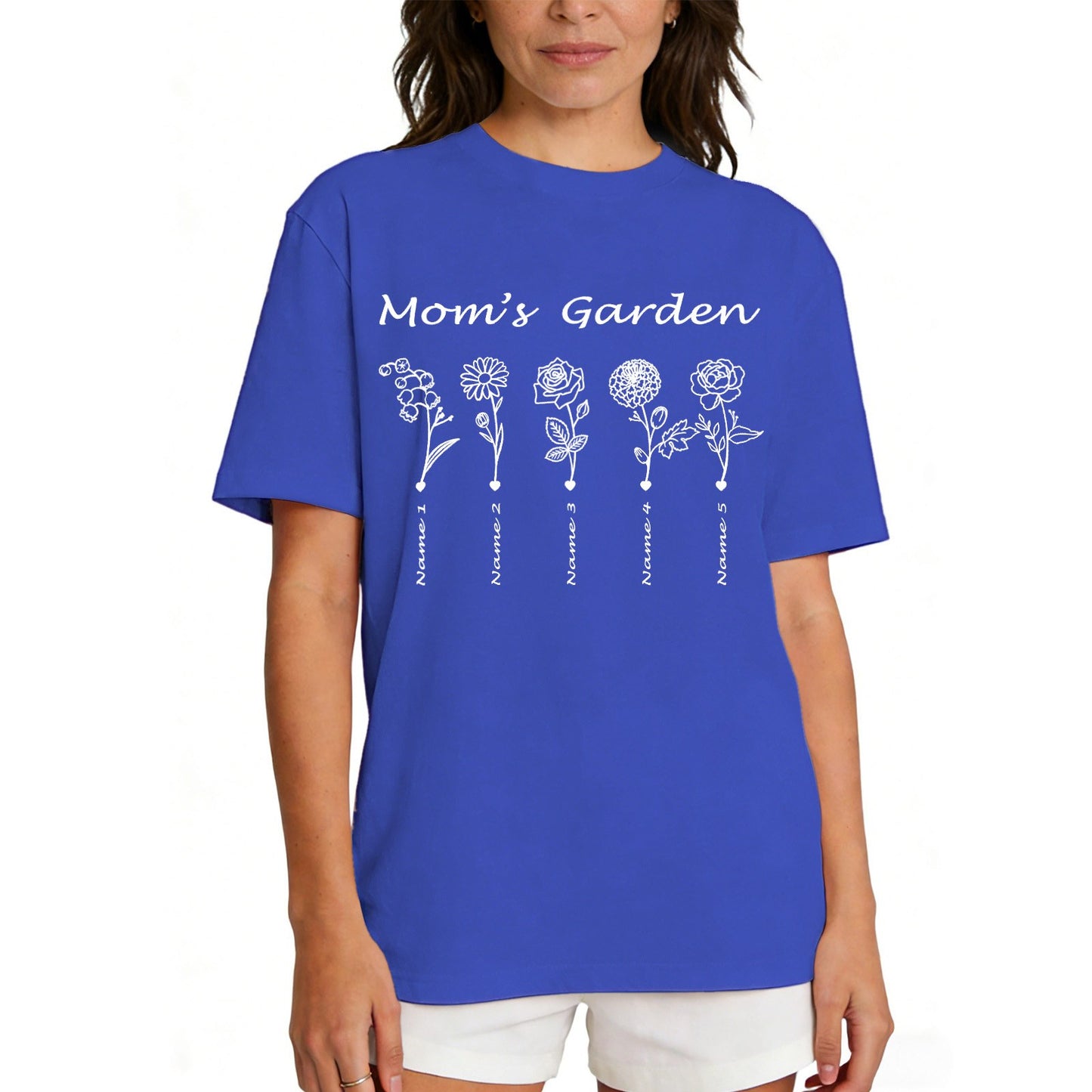 Custom Name Garden Flower T Shirt for Mom 1-5 Names