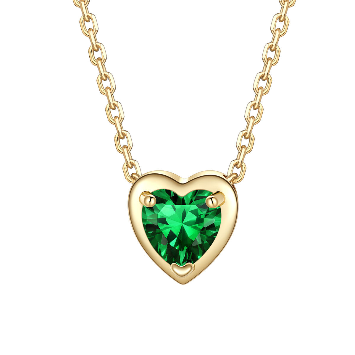 Heart May Birthstone Necklace on a white background