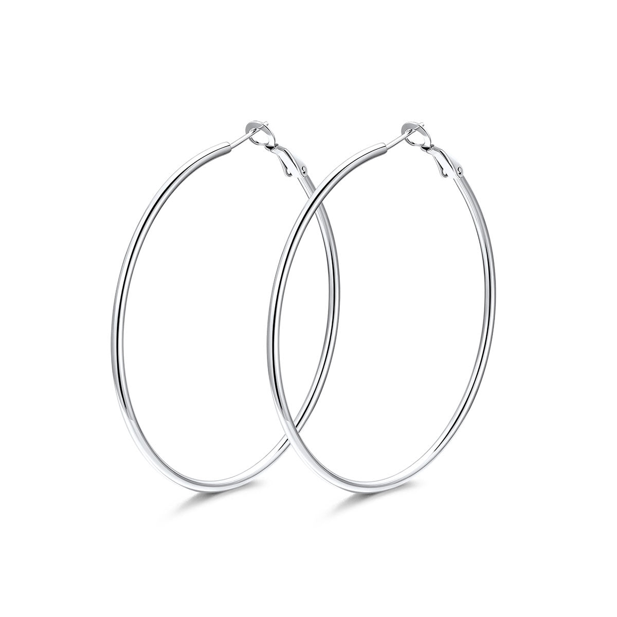 60mm Classic Statement Hoop Earrings for Women on the white background
