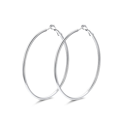 60mm Classic Statement Hoop Earrings for Women on the white background