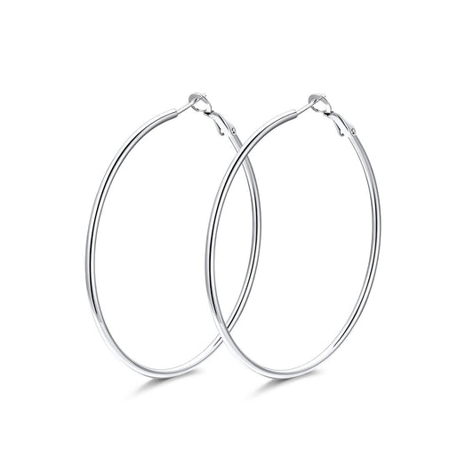60mm Classic Statement Hoop Earrings for Women on the white background