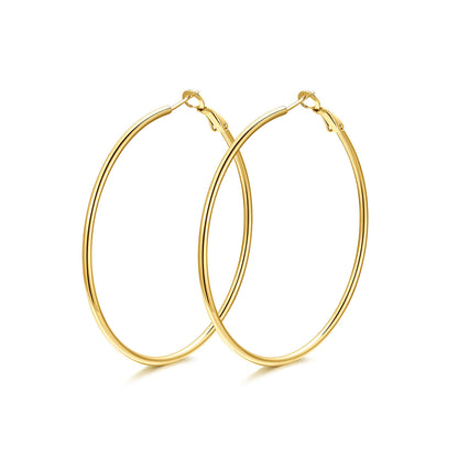 60mm Gold Classic Statement Hoop Earrings for Women
